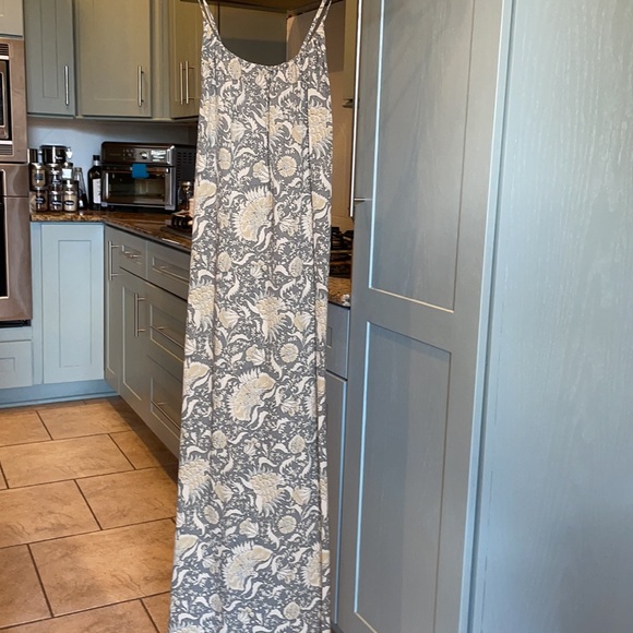 VINCE Floral Maxi Silk Slip Dress in Natural - Picture 8 of 13